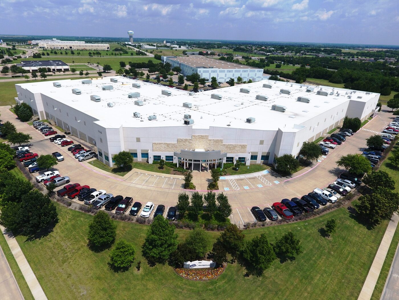 Aerial photo of the SPM Rockwall headquarters campus
