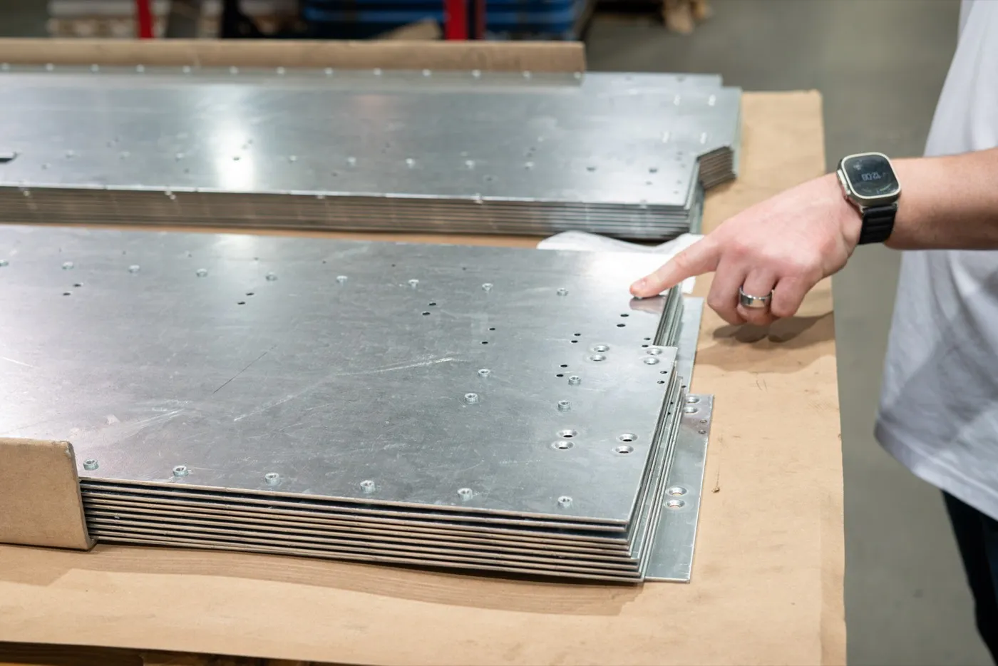 Formed enclosure brackets with installed hardware built by SPM.