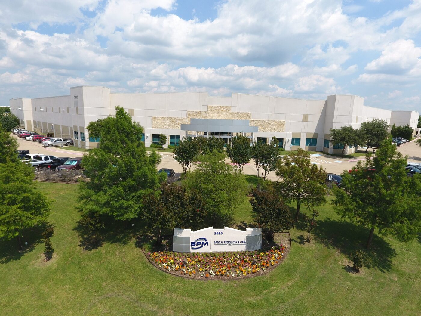 Aerial view of SPM&rsquo;s Rockwall, Texas headquarters facility