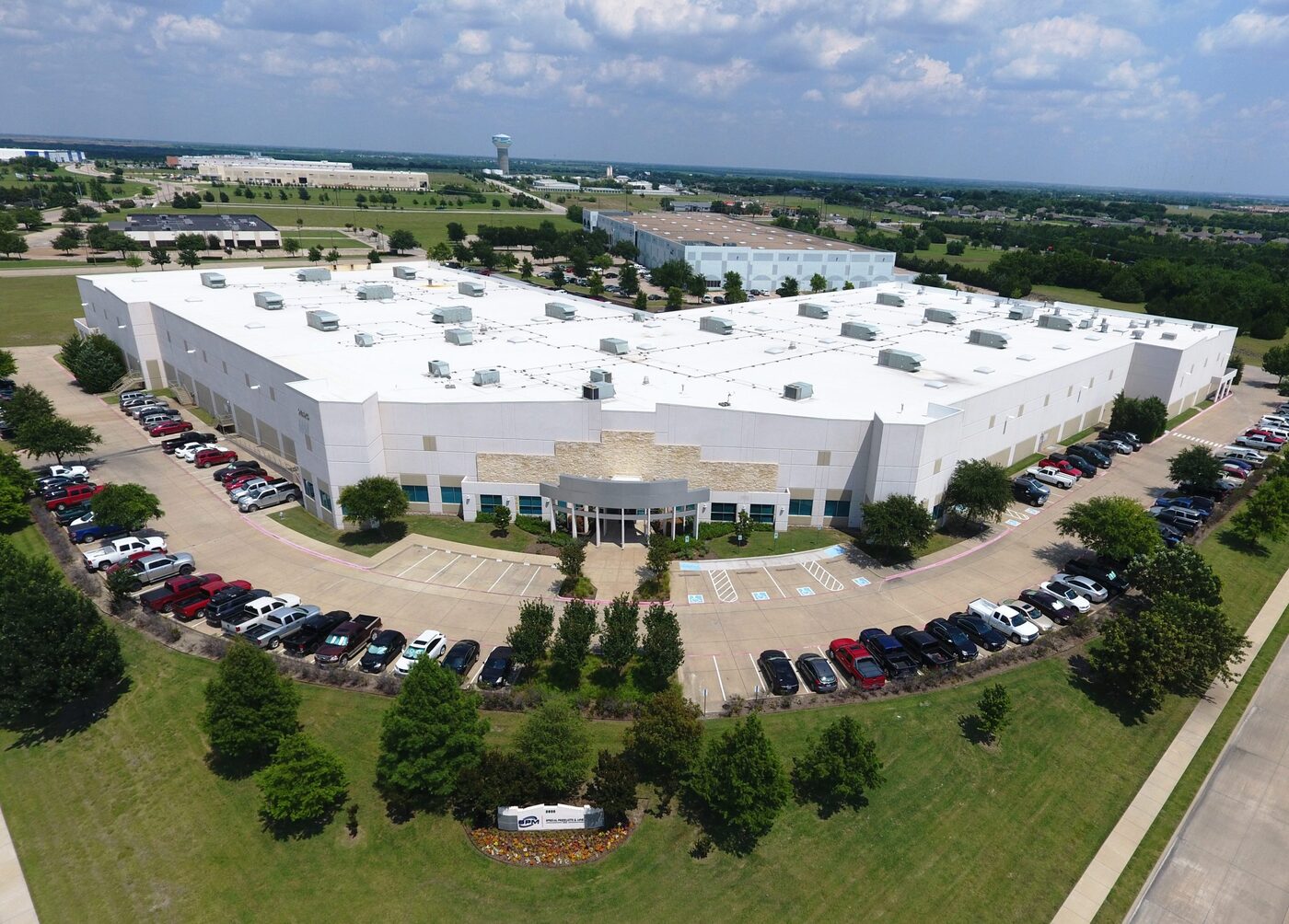 Aerial view of the SPM Rockwall facility — scale-of-operation context for hyperscale and data center work