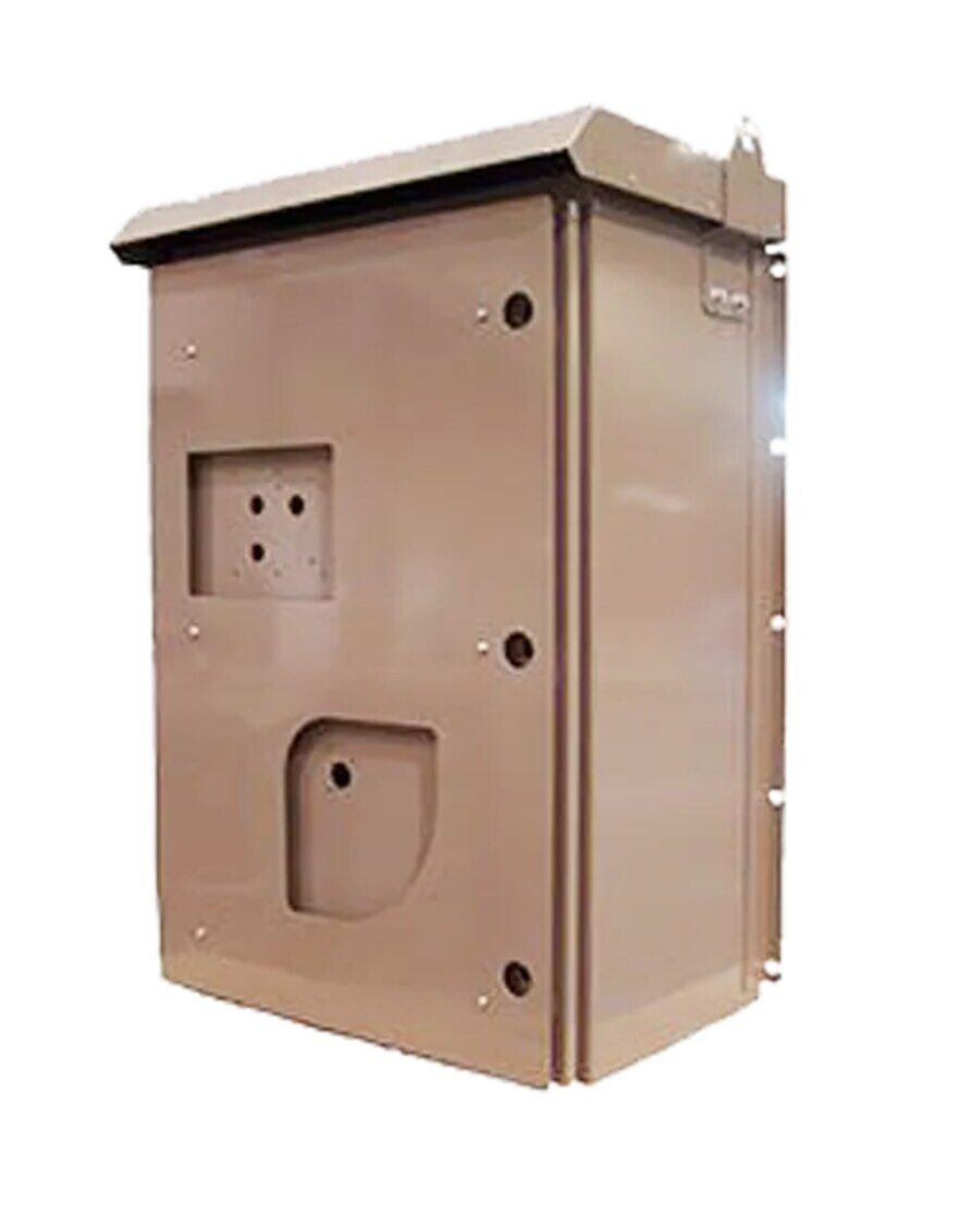 Custom NEMA-rated outdoor enclosure manufactured at SPM
